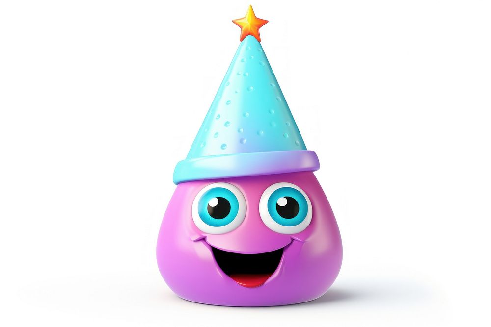 Emoticon birthday hat white background. AI generated Image by rawpixel.