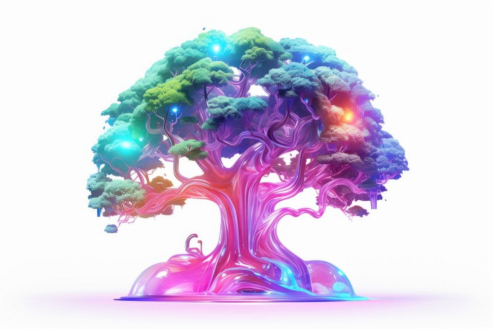 Tree graphics purple nature. AI generated Image by rawpixel.