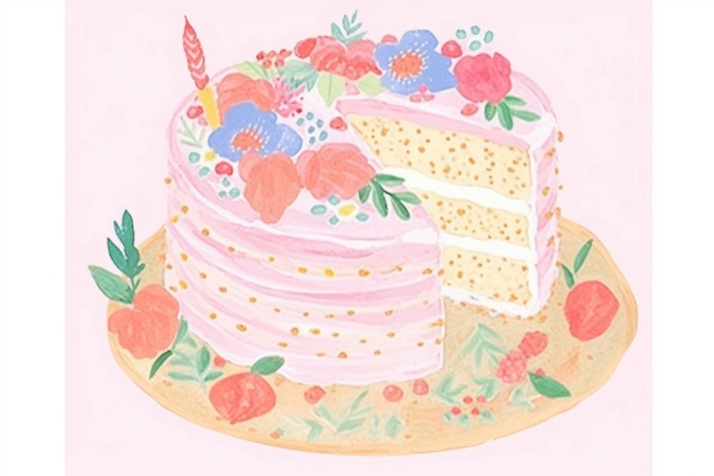 Birthday cake dessert food celebration. AI generated Image by rawpixel.