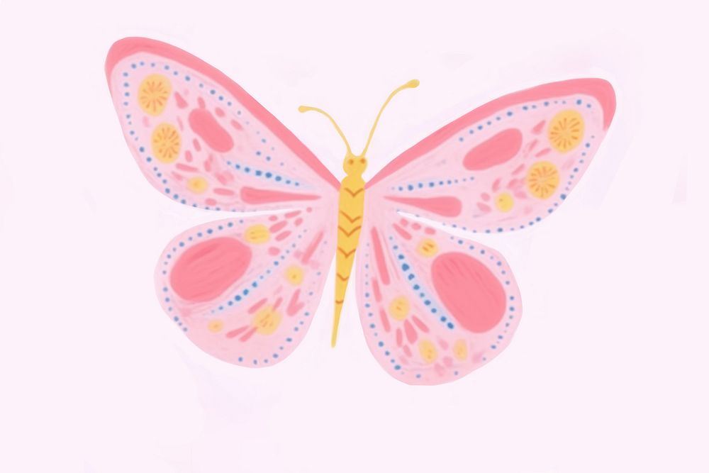 Butterfly art pattern drawing. AI generated Image by rawpixel.