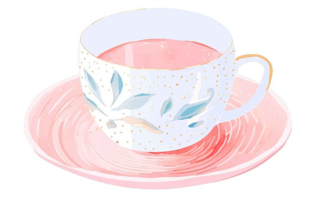 Coffee cup drawing saucer drink. AI generated Image by rawpixel.
