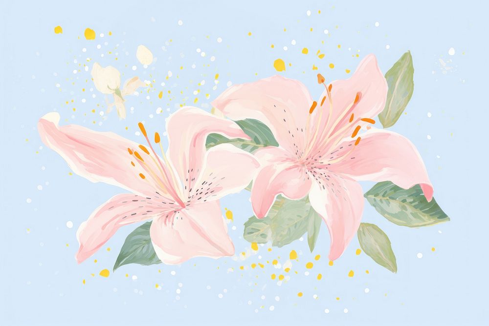One lily blossom drawing flower. AI generated Image by rawpixel.