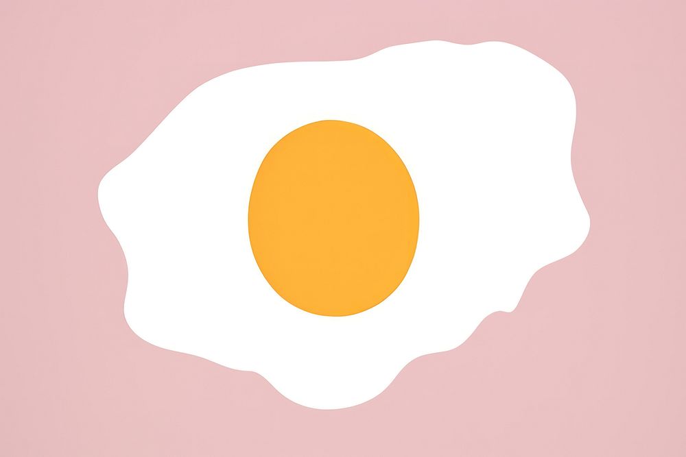 Fried egg minimalist form shape circle yellow.