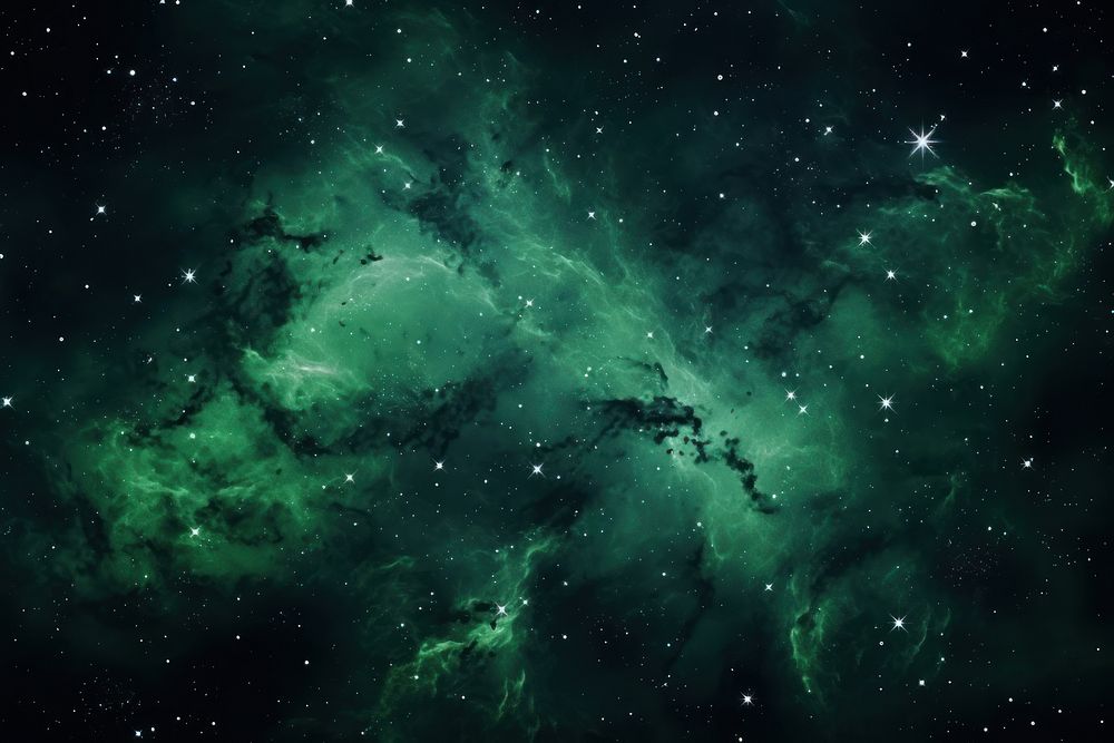  Green aesthetic galaxy background backgrounds astronomy universe. AI generated Image by rawpixel.