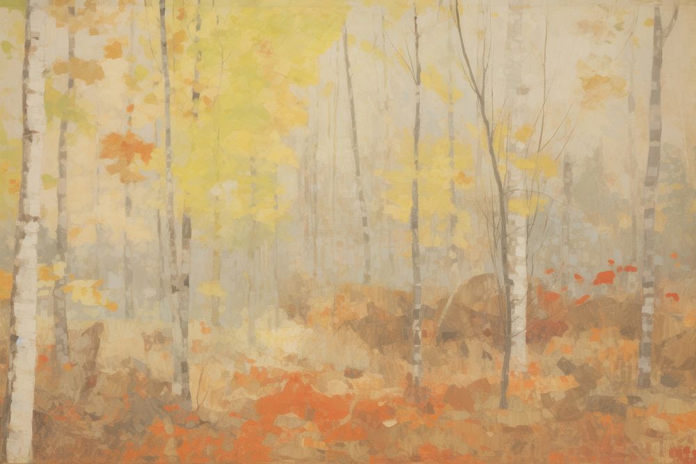  Autumn forest painting outdoors nature. AI generated Image by rawpixel.