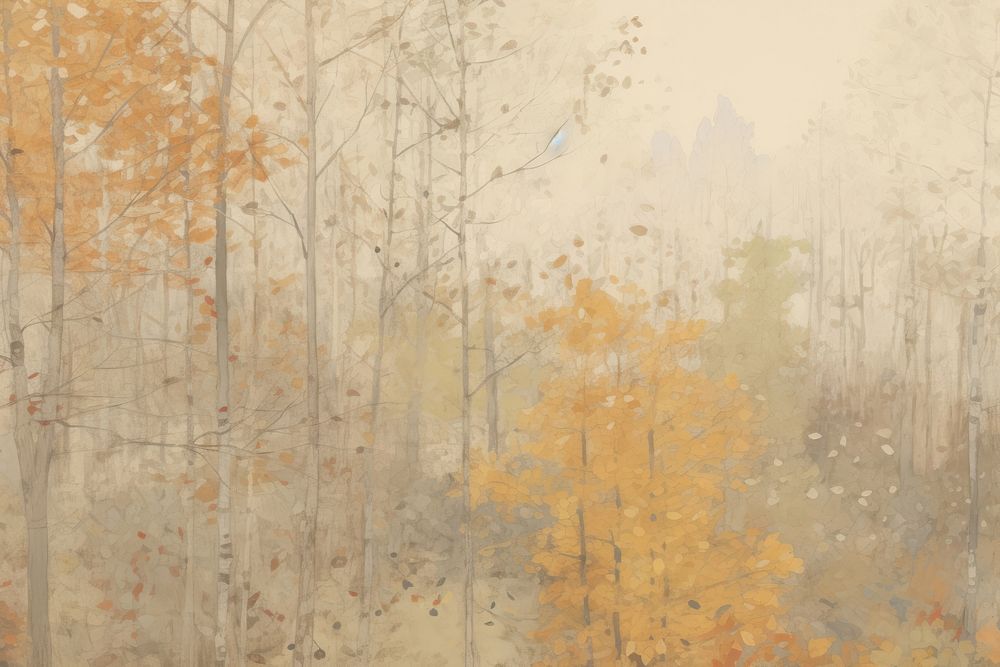  Autumn forest painting outdoors woodland. AI generated Image by rawpixel.