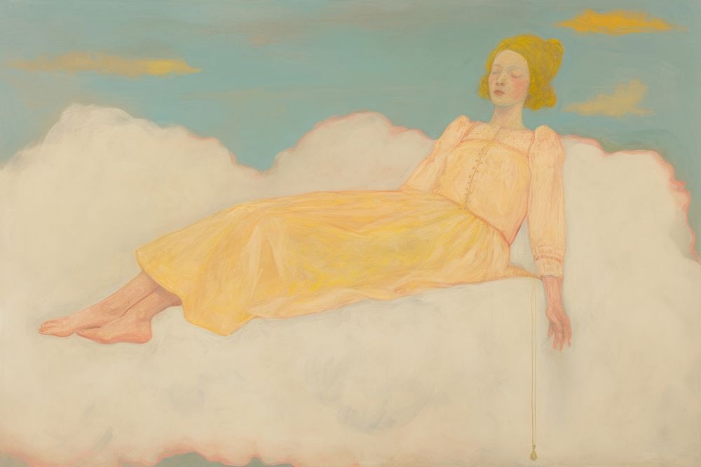  Human dream painting adult cloud. AI generated Image by rawpixel.