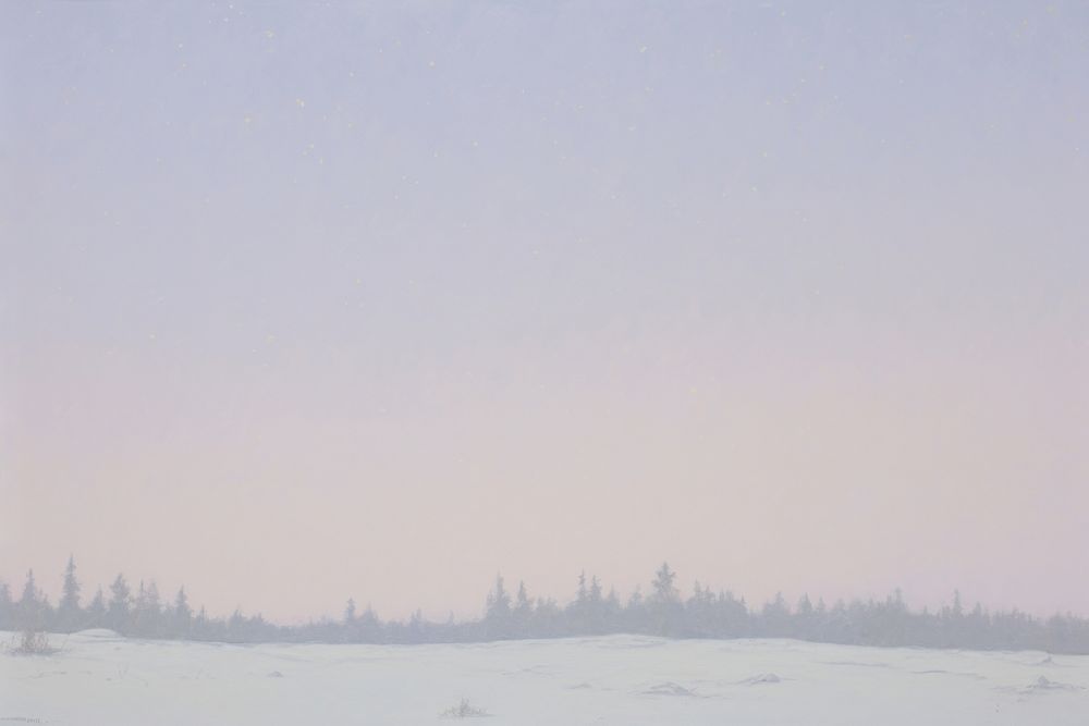 Painting of night sky outdoors nature winter. AI generated Image by rawpixel.