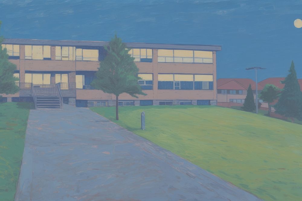  School background architecture building outdoors. AI generated Image by rawpixel.