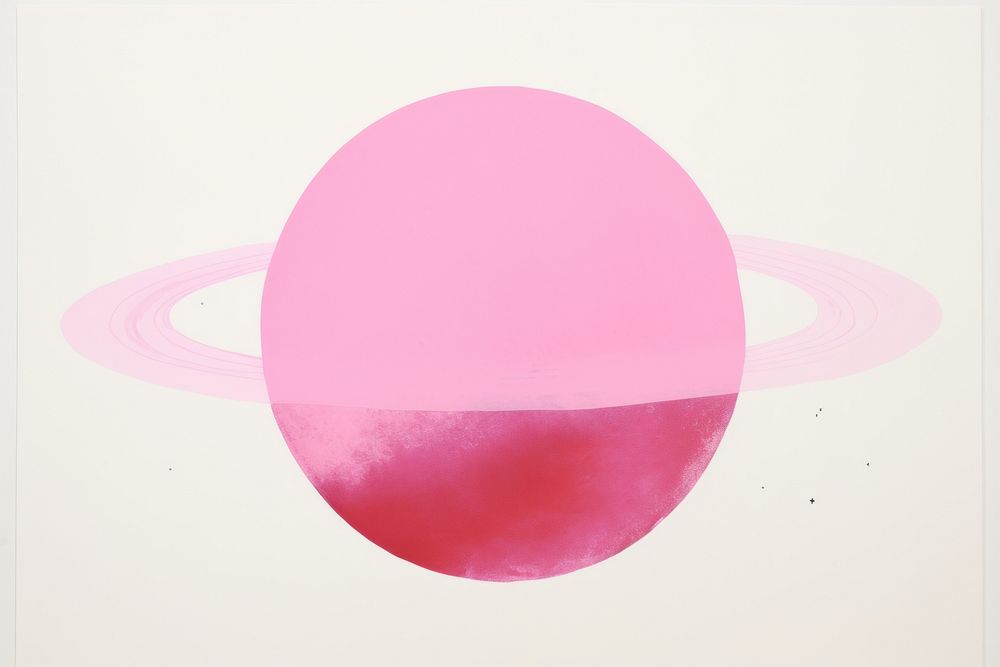 Saturn minimalist form painting shape science.