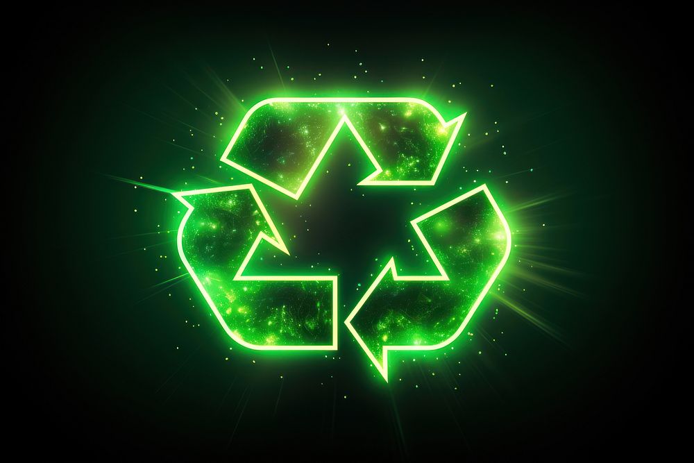 Recycle icon illuminated technology recycling.