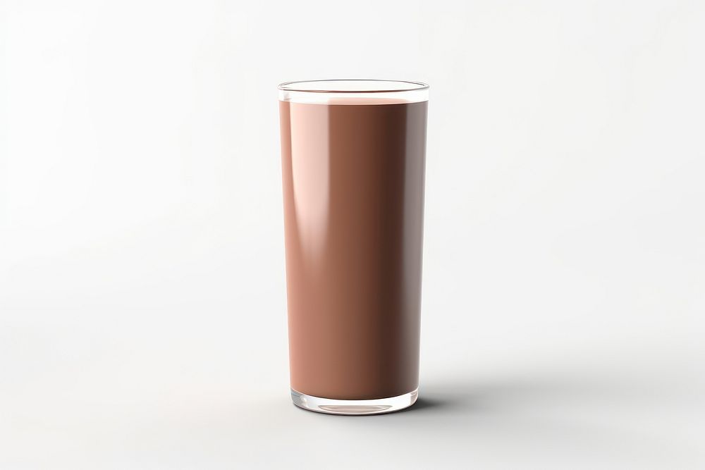 Chocolate milk smoothie glass cup.