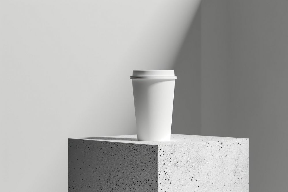Paper cup  coffee white mug.