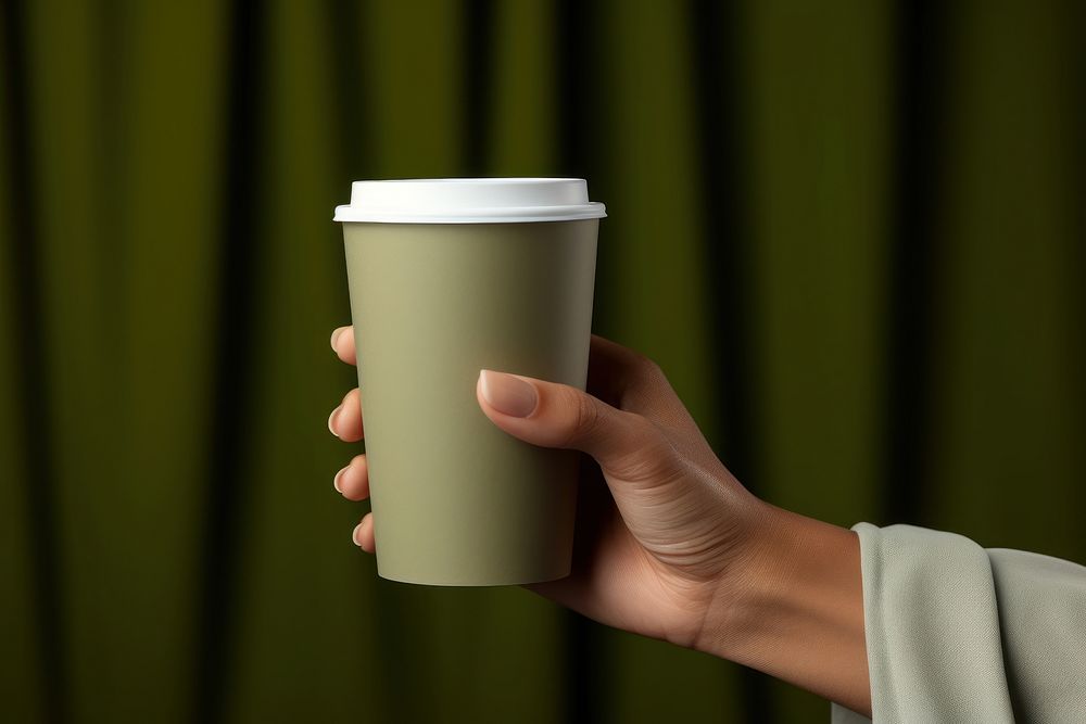 Coffee cup  holding drink green.