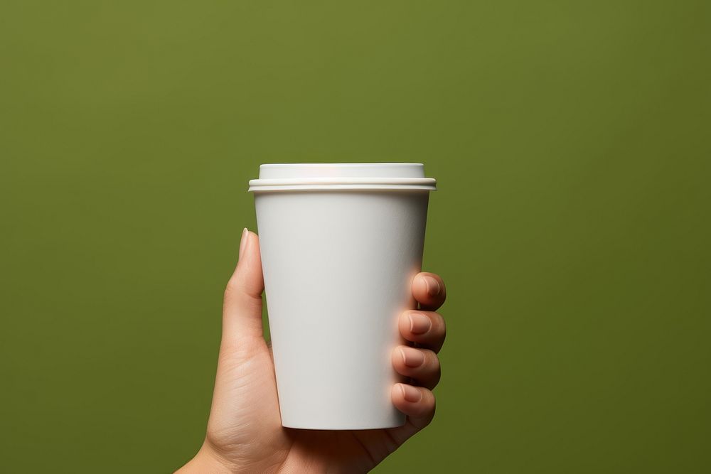 Coffee cup  holding drink green.