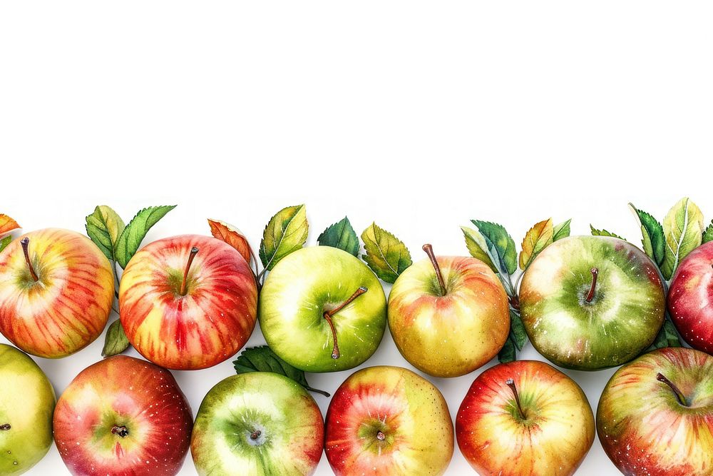 Apples border fruit plant food.