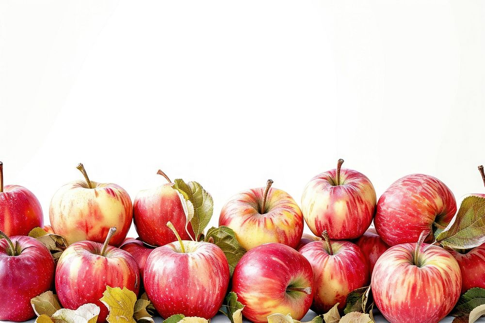 Apples border fruit plant food.