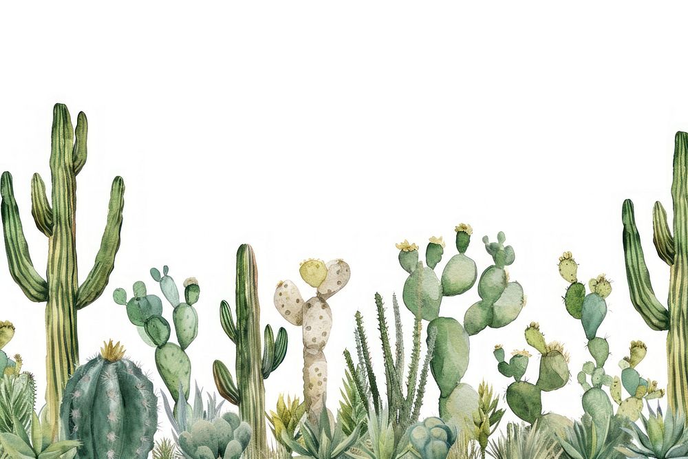 Cacti border cactus nature plant.