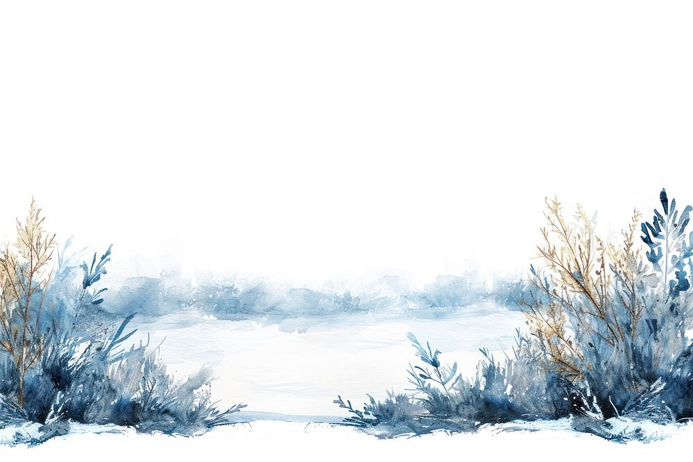 Snow scenery border nature outdoors painting.