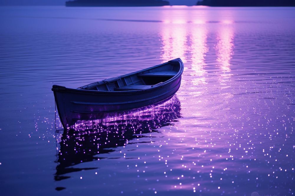 Purple boat transportation recreation canoeing.
