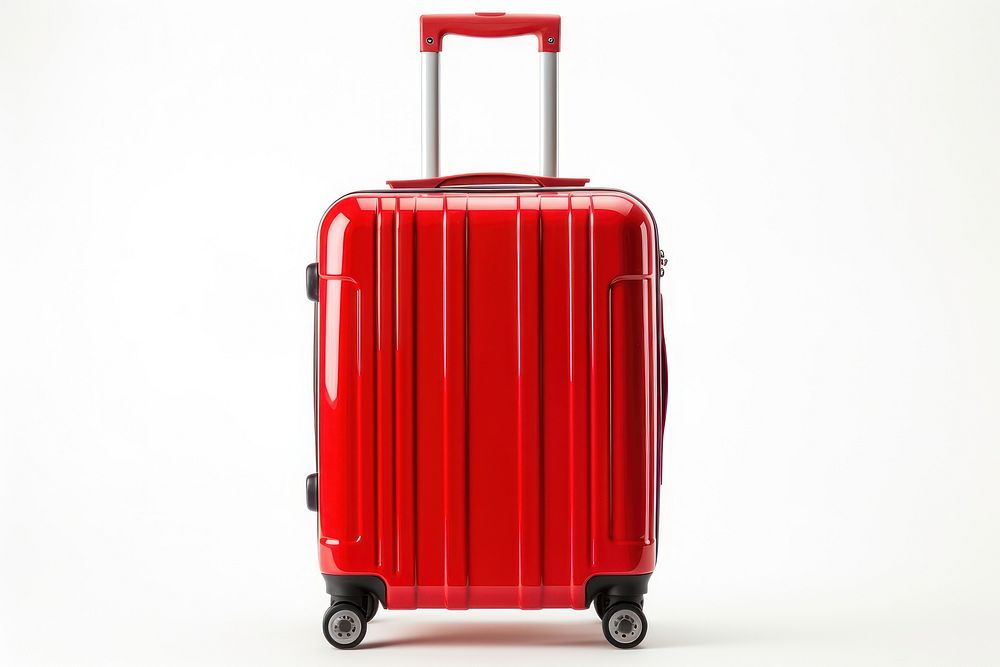 A red luggage suitcase white background technology.