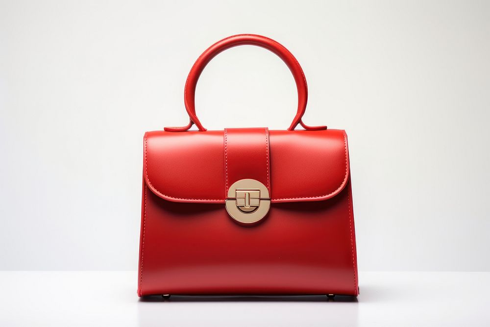 Handbag leather purse red.