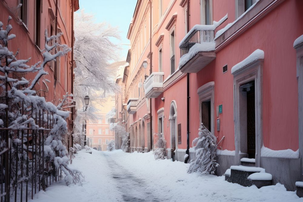 Winter snow outdoors street.
