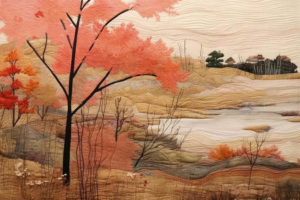 Autumn landscape painting art tranquility.