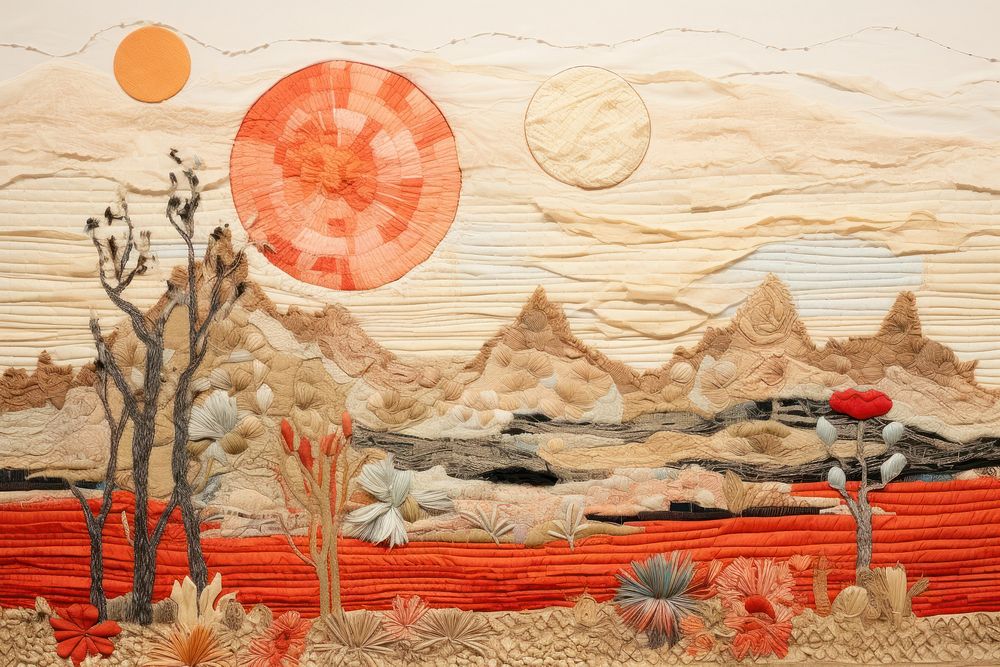 Desert landscape painting drawing.
