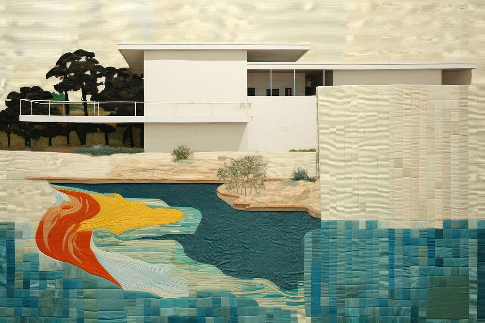 Swimming pool architecture building painting.
