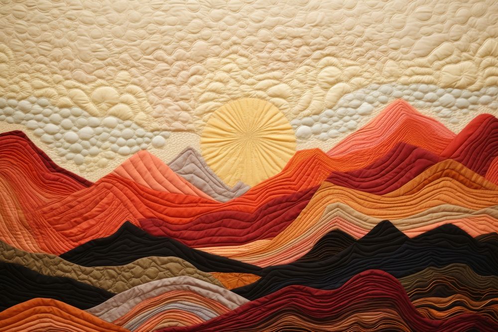 Sunrise quilting textile craft.