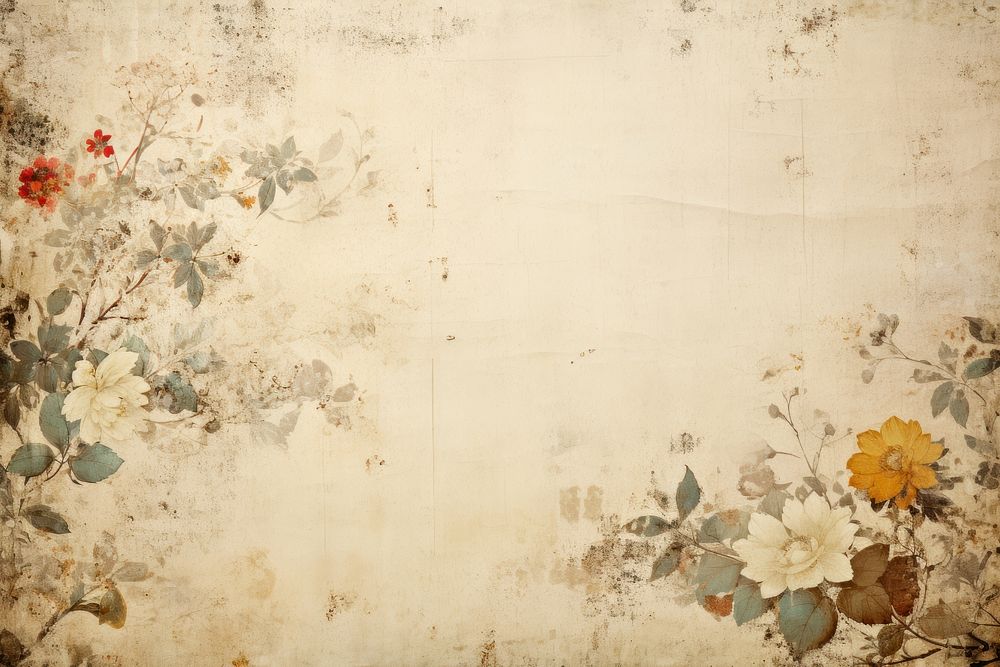 Vintage flower paper backgrounds painting pattern.