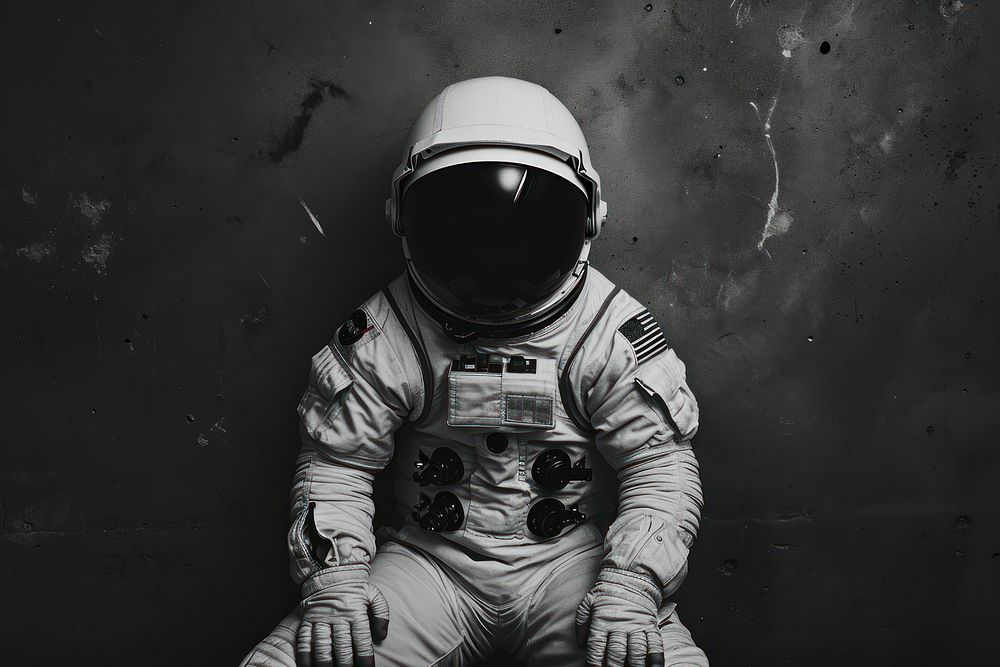 Astronaut full body astronaut helmet black.
