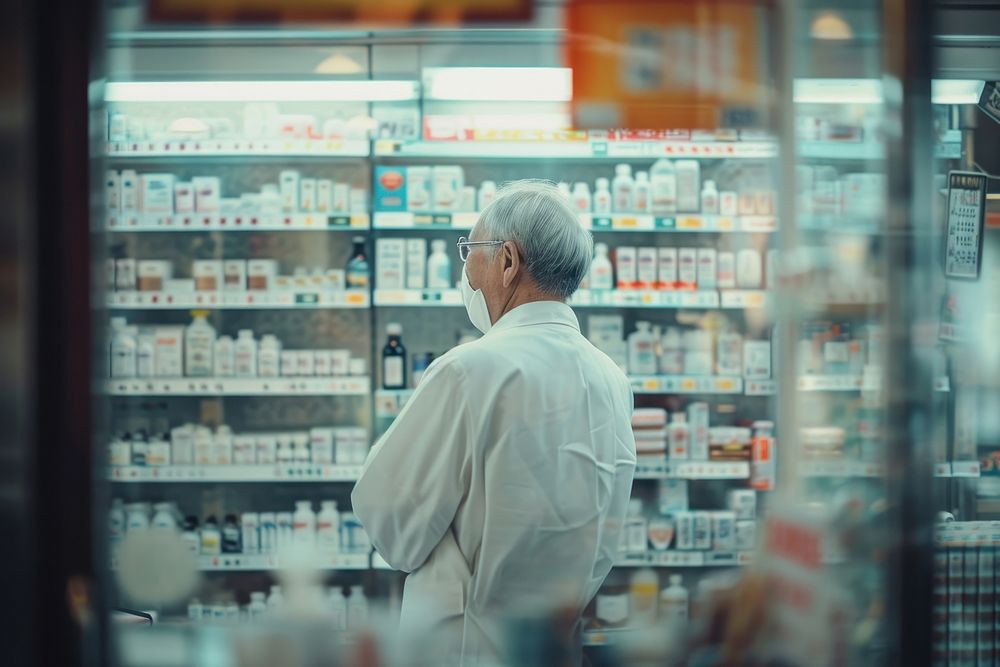 Pharmacist pharmacy store adult.