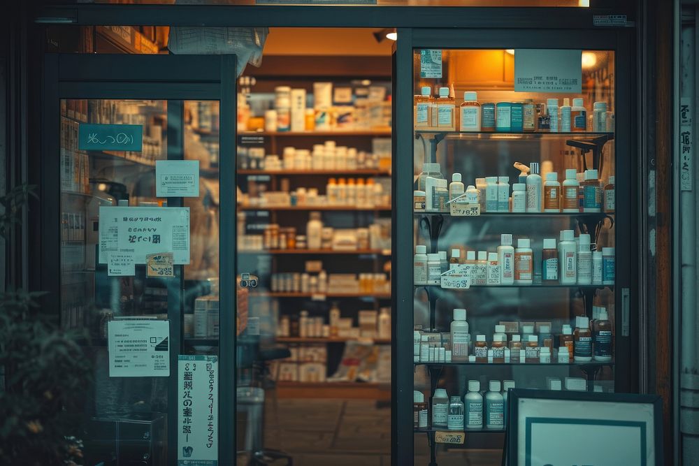 A pharmacy store shop architecture.