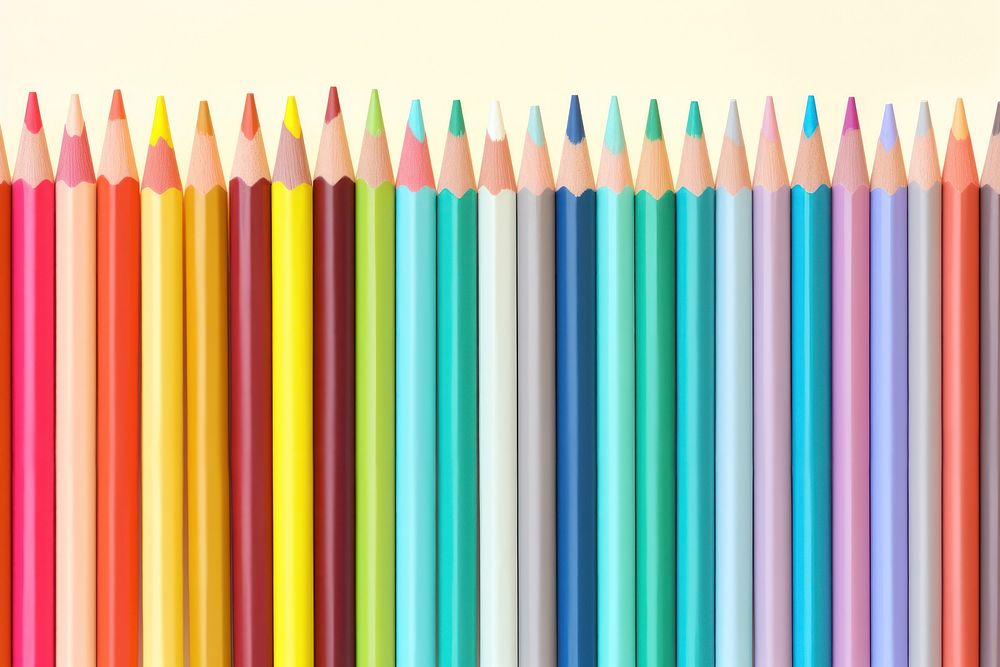 Colored pencil digital illustration backgrounds arrangement creativity.