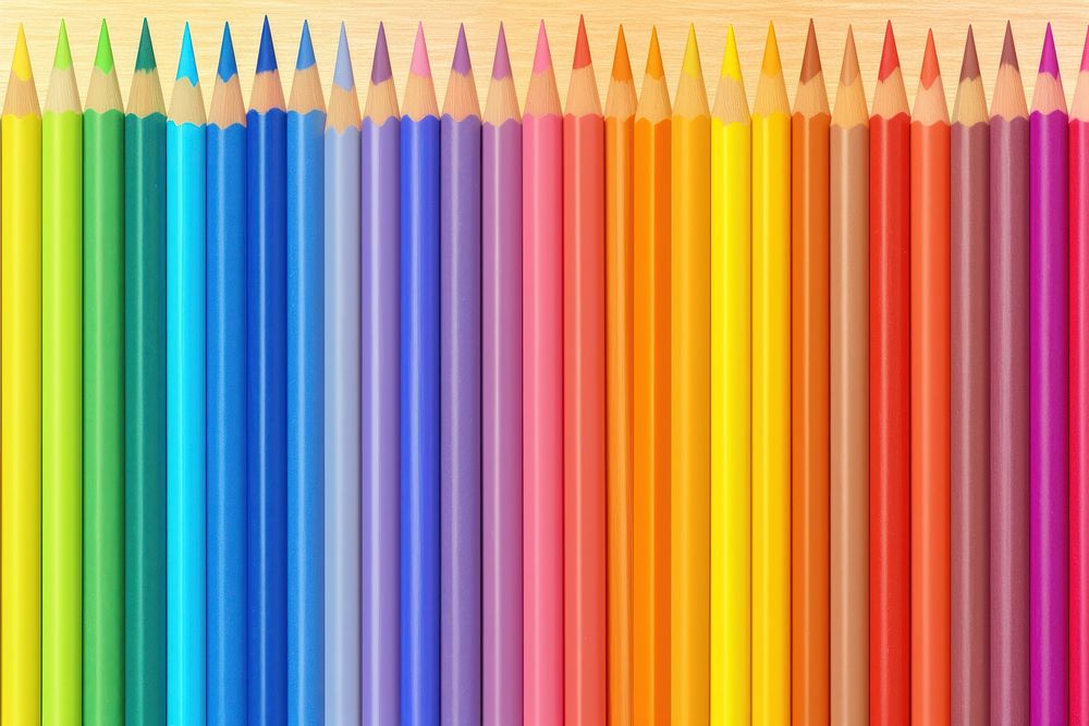 Colored pencil digital illustration backgrounds crayon arrangement.