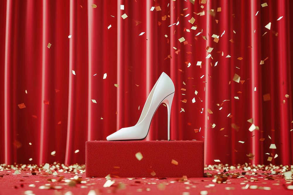 High heels  celebration confetti footwear.