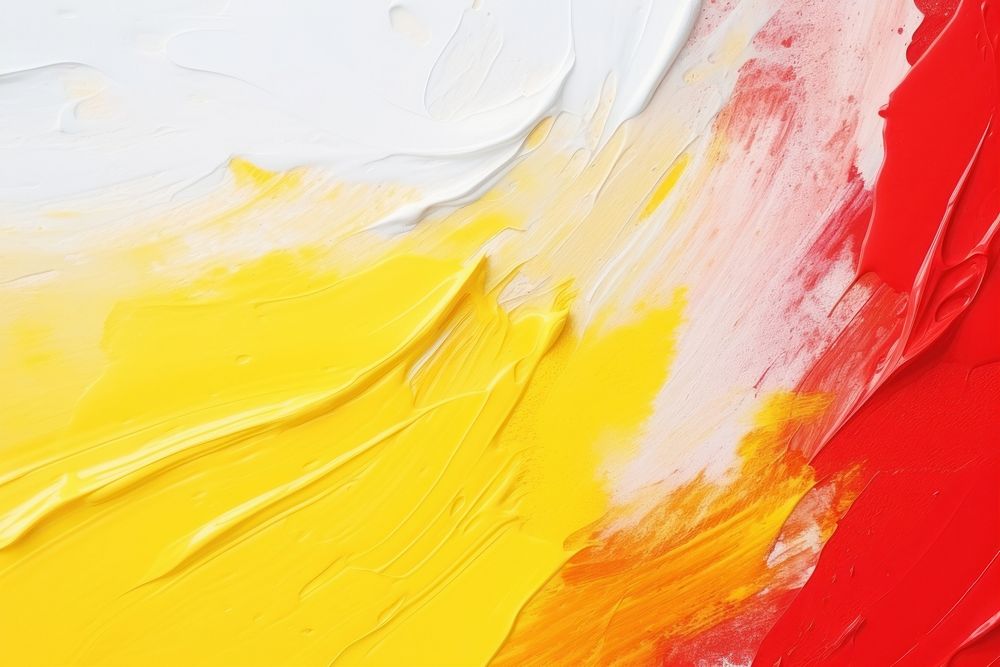 Oil painting brush stroke of yellow and red color abstract art backgrounds.