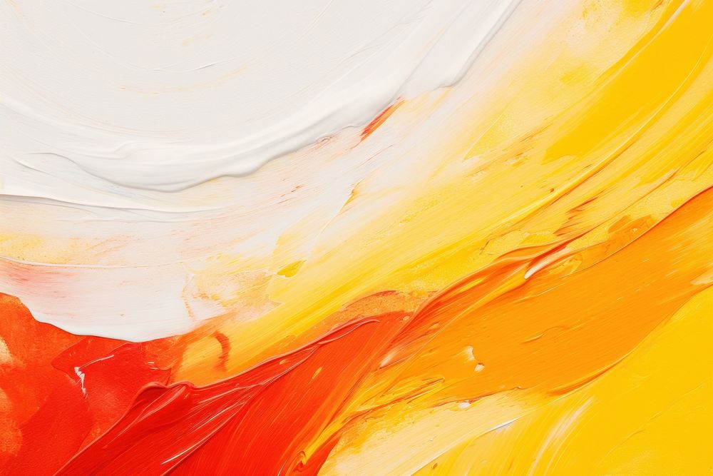 Oil painting brush stroke of yellow and red color abstract art backgrounds.