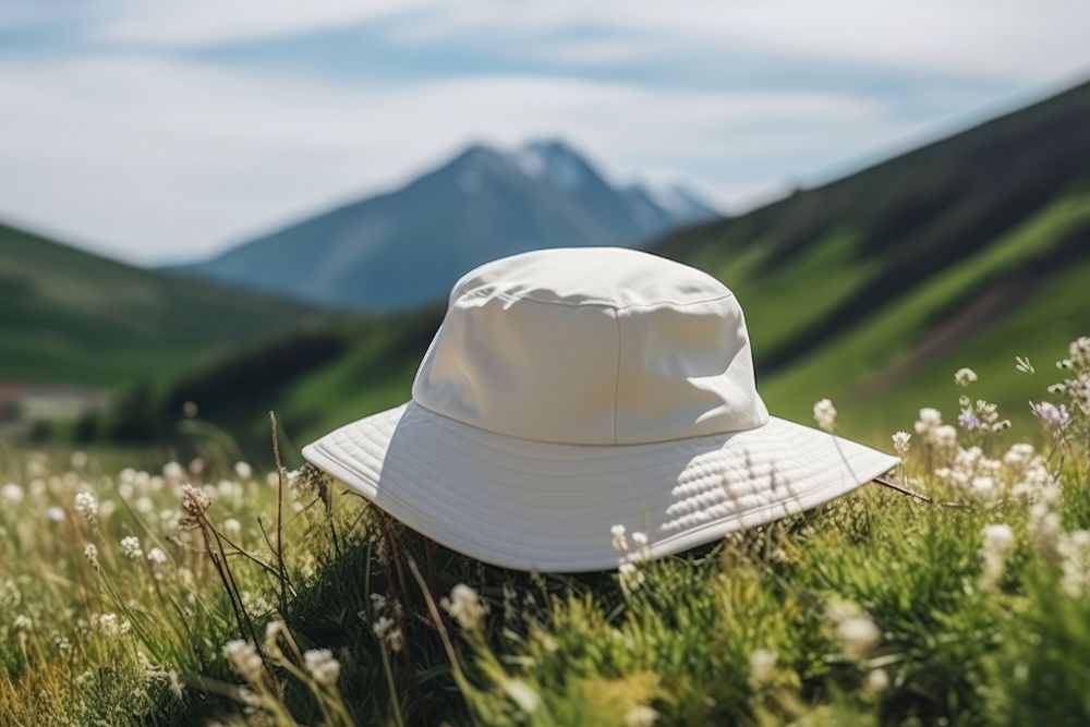 Bucket hat  landscape mountain plant.