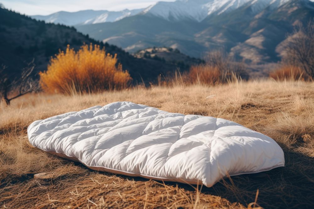 Camping sleeping bag  landscape mountain pillow.