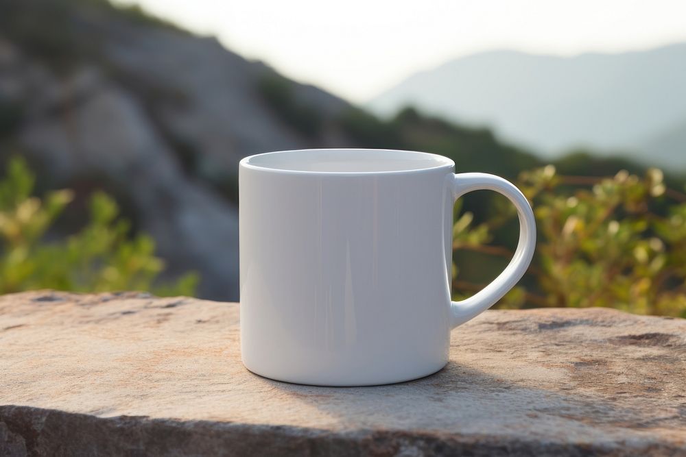 Mug  porcelain mountain coffee.