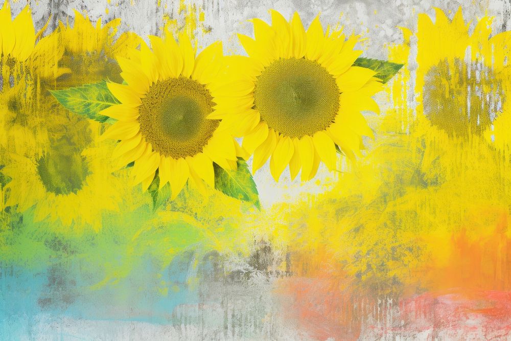 Sunflower background backgrounds painting plant.