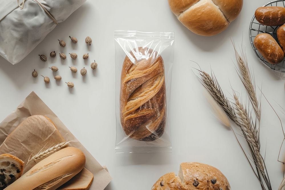 Bakery packaging  baguette bakery bread.