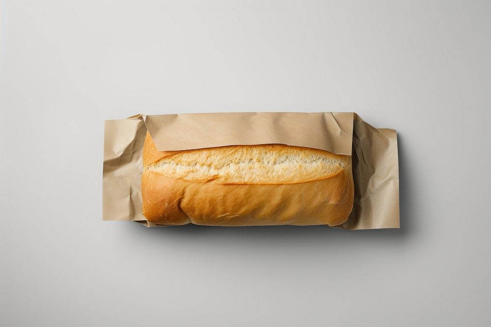 Bakery packaging  baguette bread food.