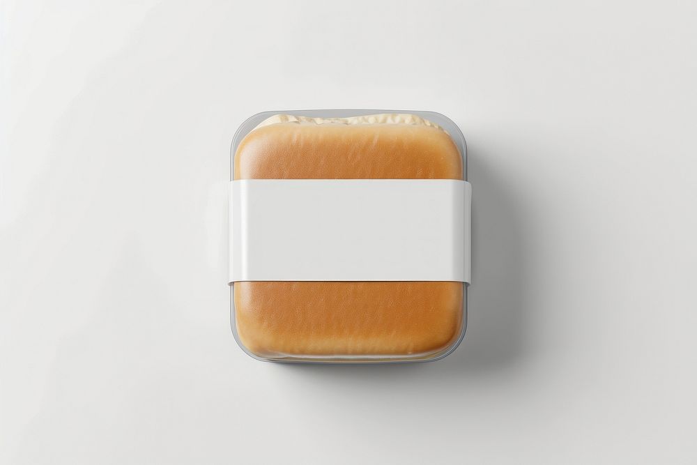 Bakery plastic with blank label  packaging white background cosmetics lighting.