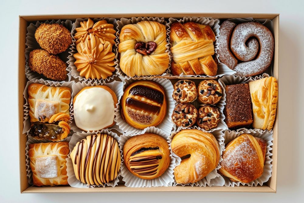 Box dessert pastry bakery.