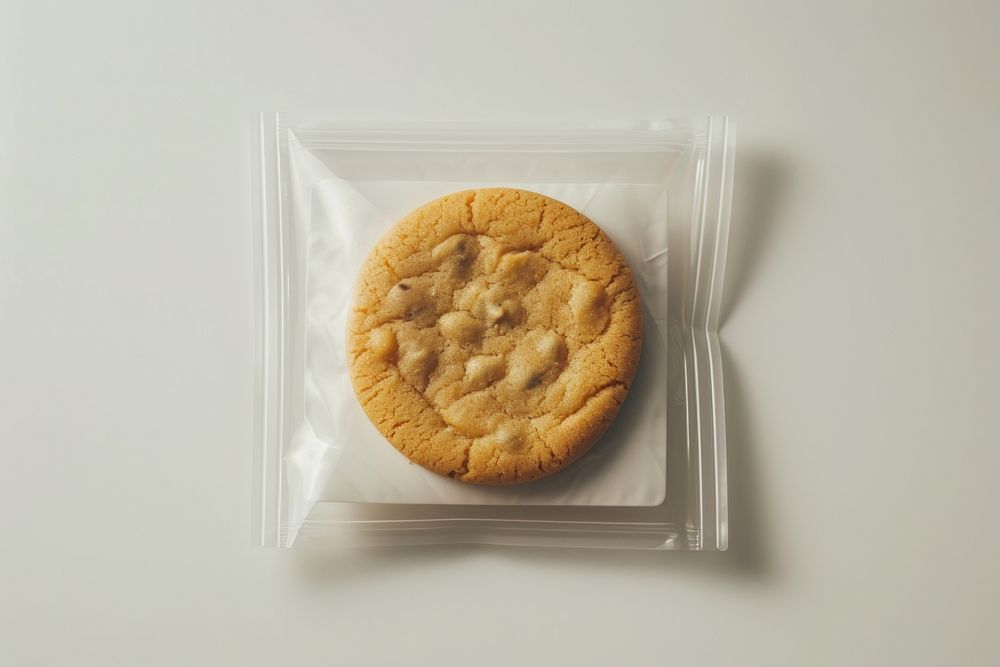 Cookie plastic with blank label  packaging food snickerdoodle confectionery.