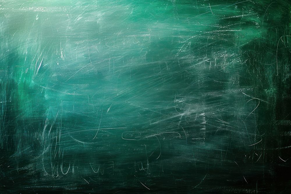Chalk rubbed out on green chalkboard blackboard backgrounds scratched.
